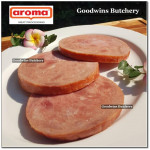 Aroma Bali frozen pork HAM HONEY half cut as steaks 1cm 3/8" (price/pack 5pcs 1kg)